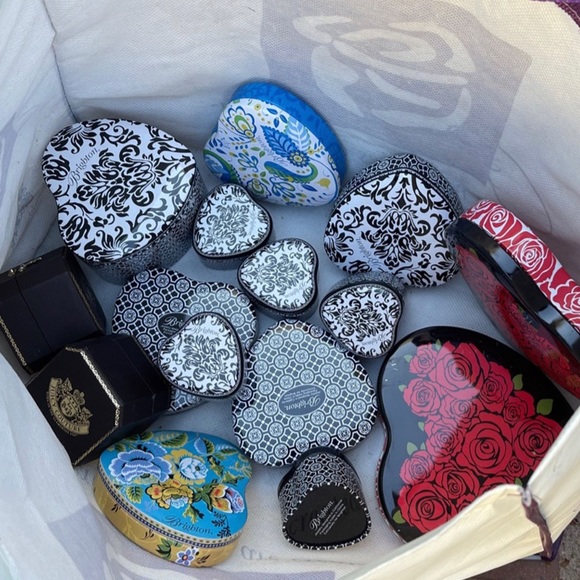 14 Brighton and 2 Juicy Couture Jewelry boxes Containers Tin Metal